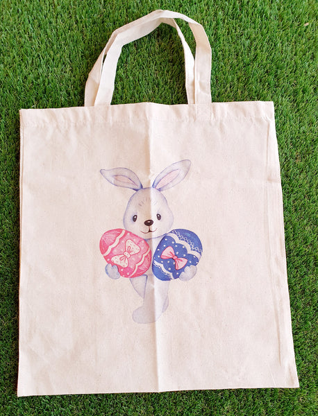 Easter Bunny Holding Eggs Tote Bag