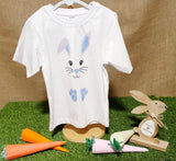 Easter Blue Bunny Face T-shirt (size 2-3)