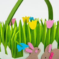 Rabbits in the Garden Felt Easter Basket