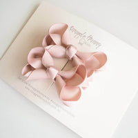 Nude Small Piggy Tail Clip Bow Pair