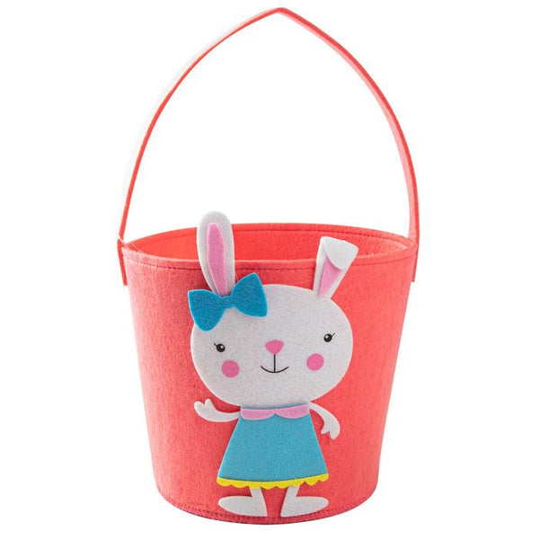 Pink Bunny Felt Easter Basket